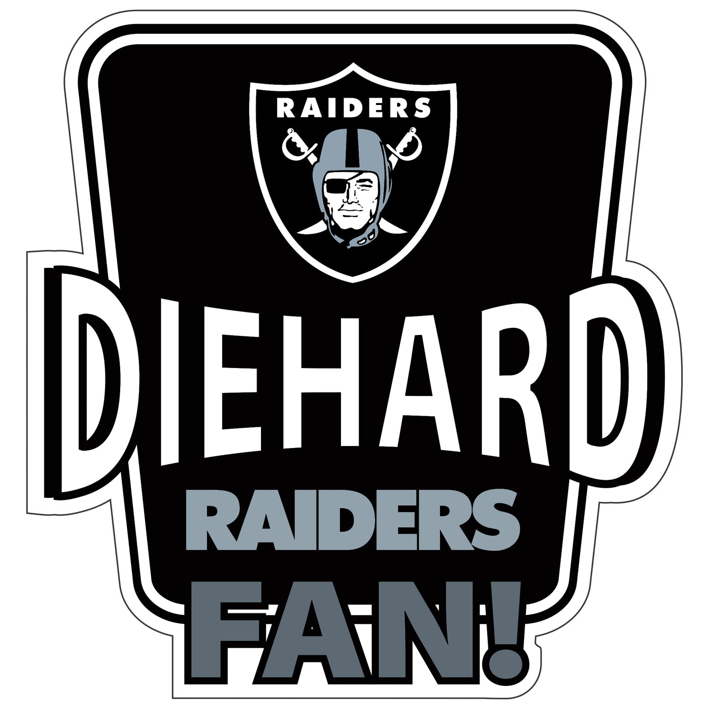 Las Vegas Raiders Die-Hard Fan Vinyl Auto or Flat Surface Decal NFL