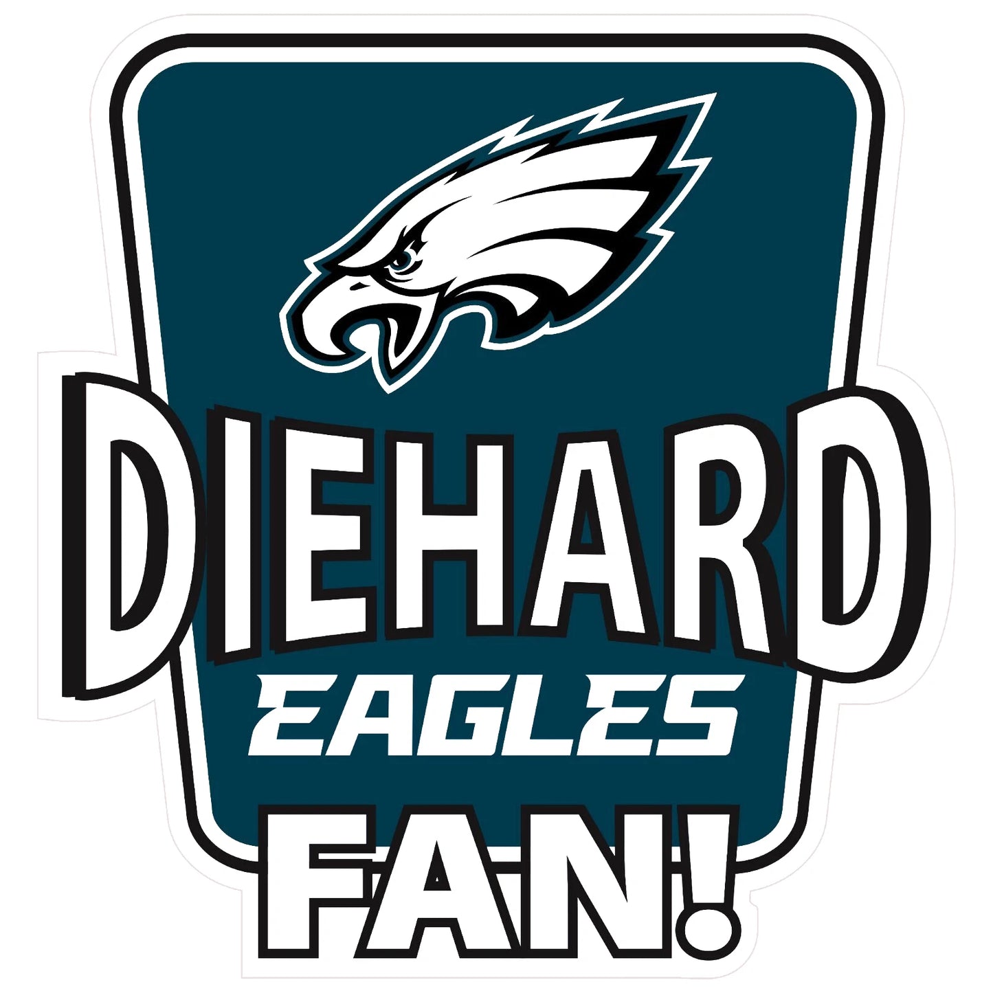 Philadelphia Eagles Die-Hard Fan Vinyl Auto or Flat Surface Decal NFL