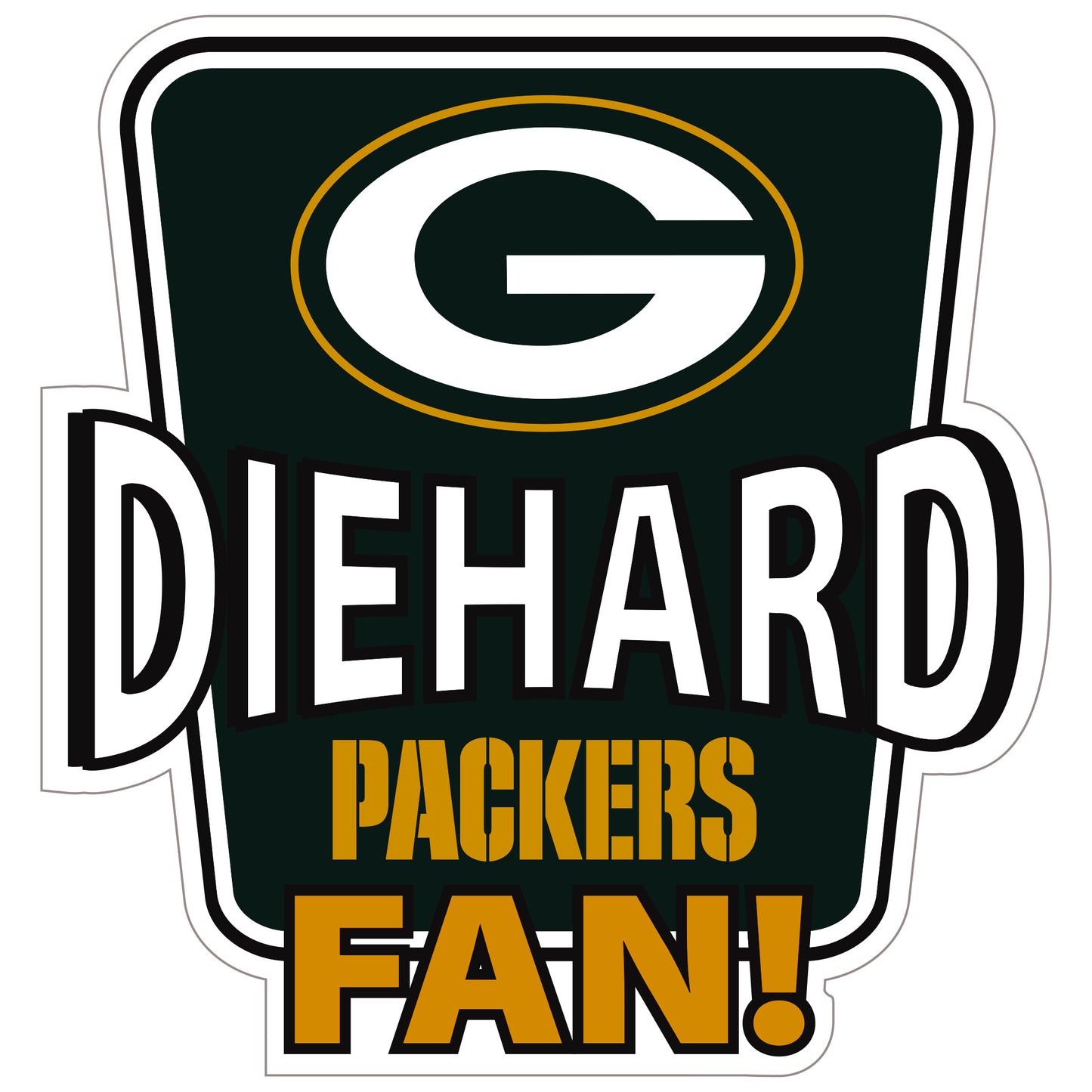 Green Bay Packers Die-Hard Fan Vinyl Auto or Flat Surface Decal NFL