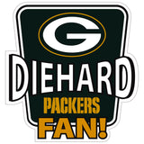 Green Bay Packers Die-Hard Fan Vinyl Auto or Flat Surface Decal NFL
