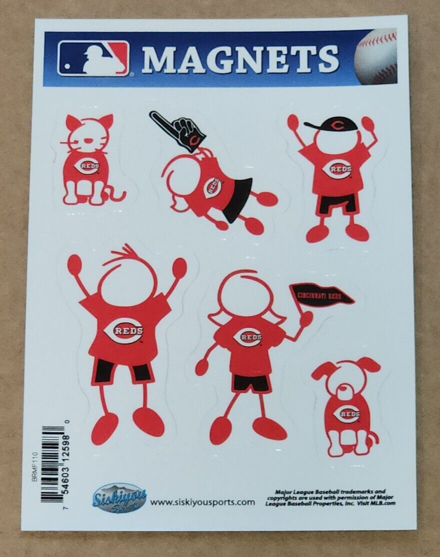 Cincinnati Reds Family Magnets (set of 6) MLB Baseball