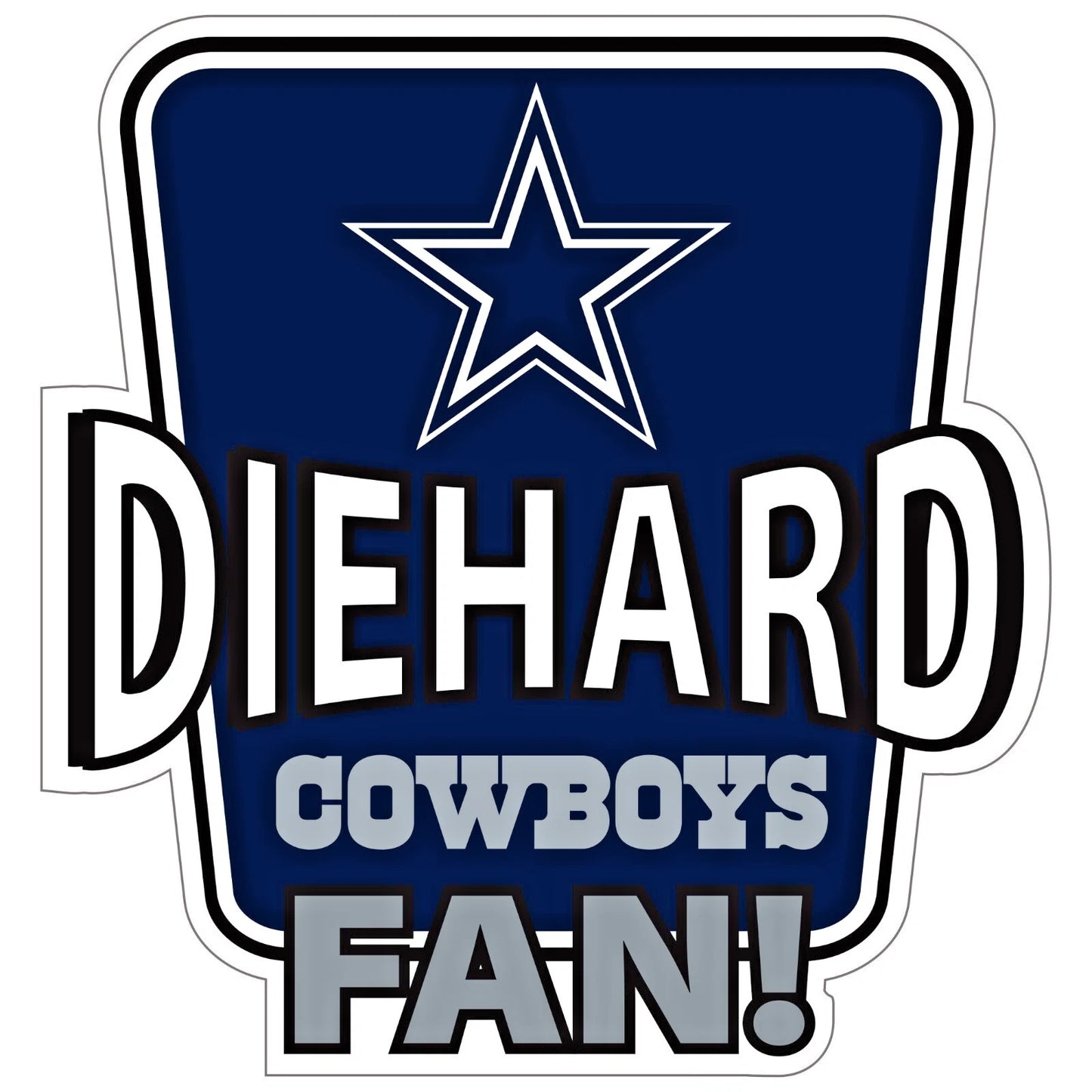 Dallas Cowboys Die-Hard Fan Vinyl Auto or Flat Surface Decal NFL