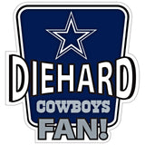 Dallas Cowboys Die-Hard Fan Vinyl Auto or Flat Surface Decal NFL