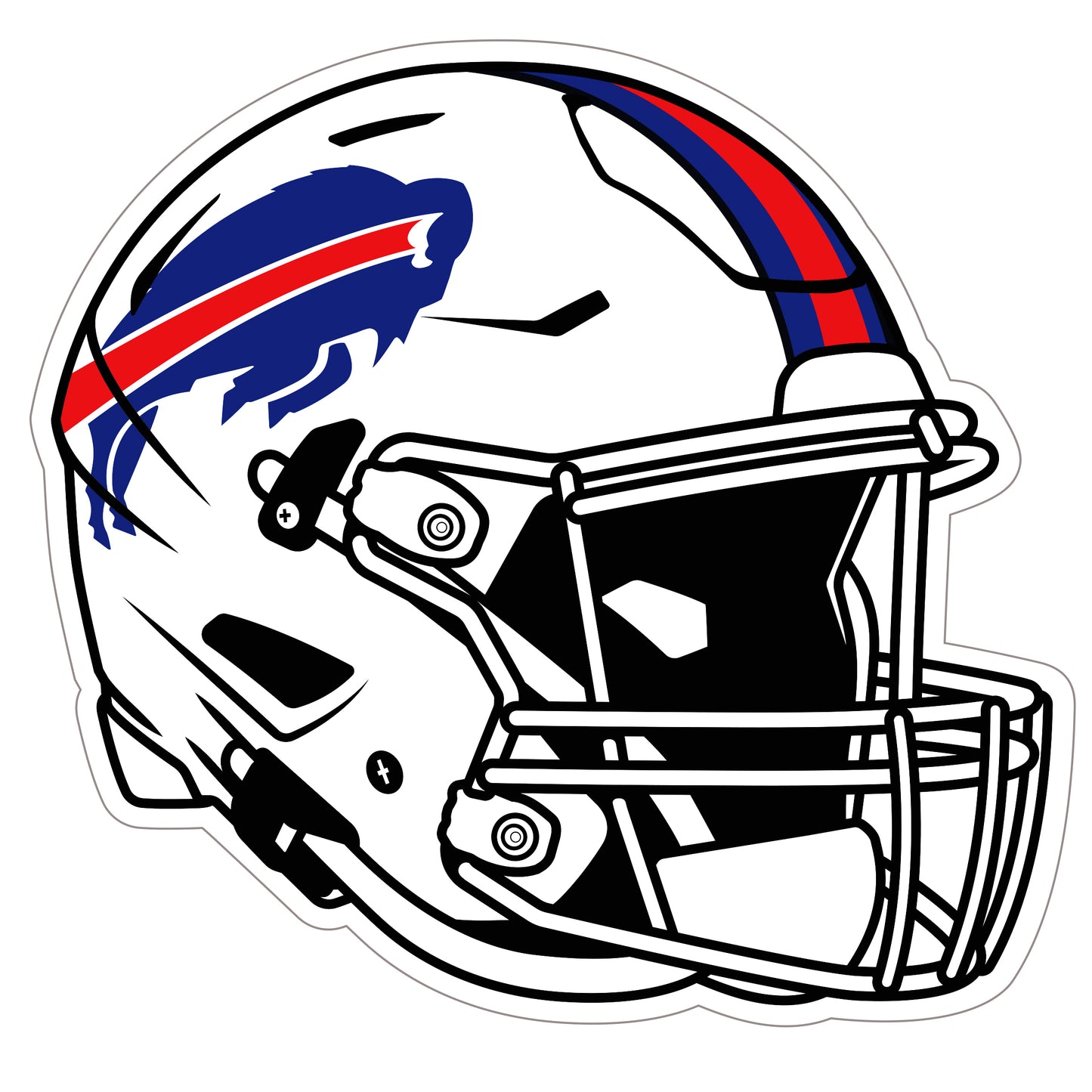 Buffalo Bills Helmet Vinyl Auto or Flat Surface Decal (NFL)