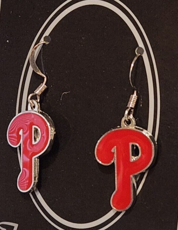 Philadelphia Phillies Dangle Earrings (Chrome) MLB Baseball
