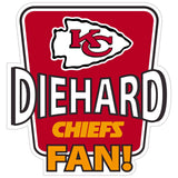 Kansas City Chiefs Die-Hard Fan Vinyl Auto or Flat Surface Decal NFL