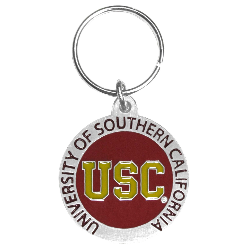 USC Trojans 3-D Metal Key Chain NCAA Licensed (Round)