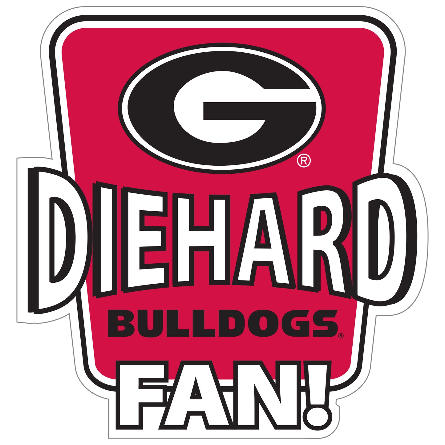 Georgia Bulldogs Die-Hard Fan Vinyl Auto or Flat Surface Decal NCAA