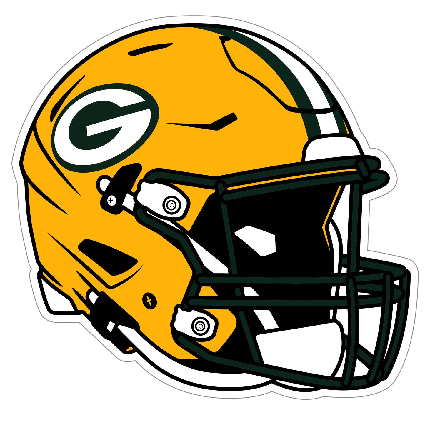 Green Bay Packers Helmet Vinyl Auto or Flat Surface Decal (NFL)