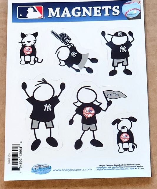New York Yankees Family Magnets (set of 6) MLB Baseball