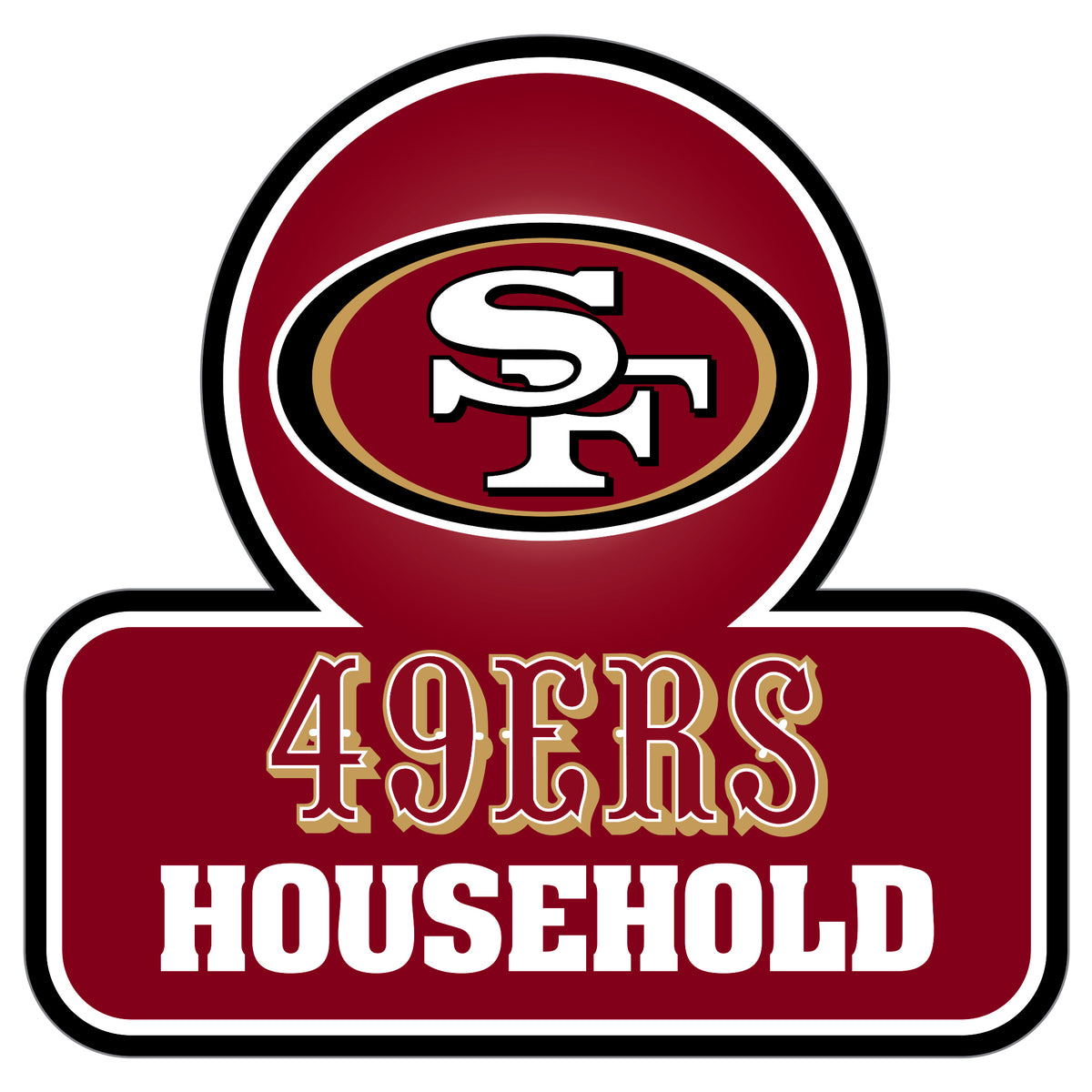 San Francisco 49ers Household Vinyl Auto or Flat Surface Decal NFL