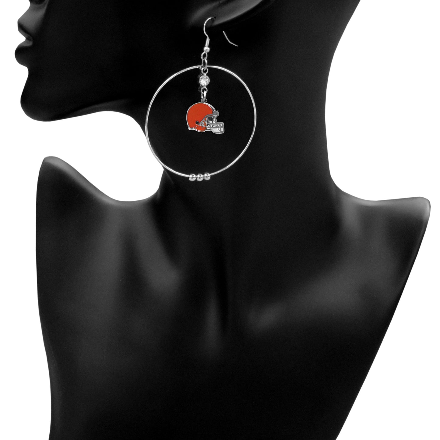 Cleveland Browns 2 inch Hoop Earrings NFL Licensed Football Jewelry