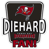 Tampa Bay Buccaneers Die-Hard Fan Vinyl Auto or Flat Surface Decal NFL