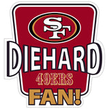San Francisco 49ers Die-Hard Fan Vinyl Auto or Flat Surface Decal NFL