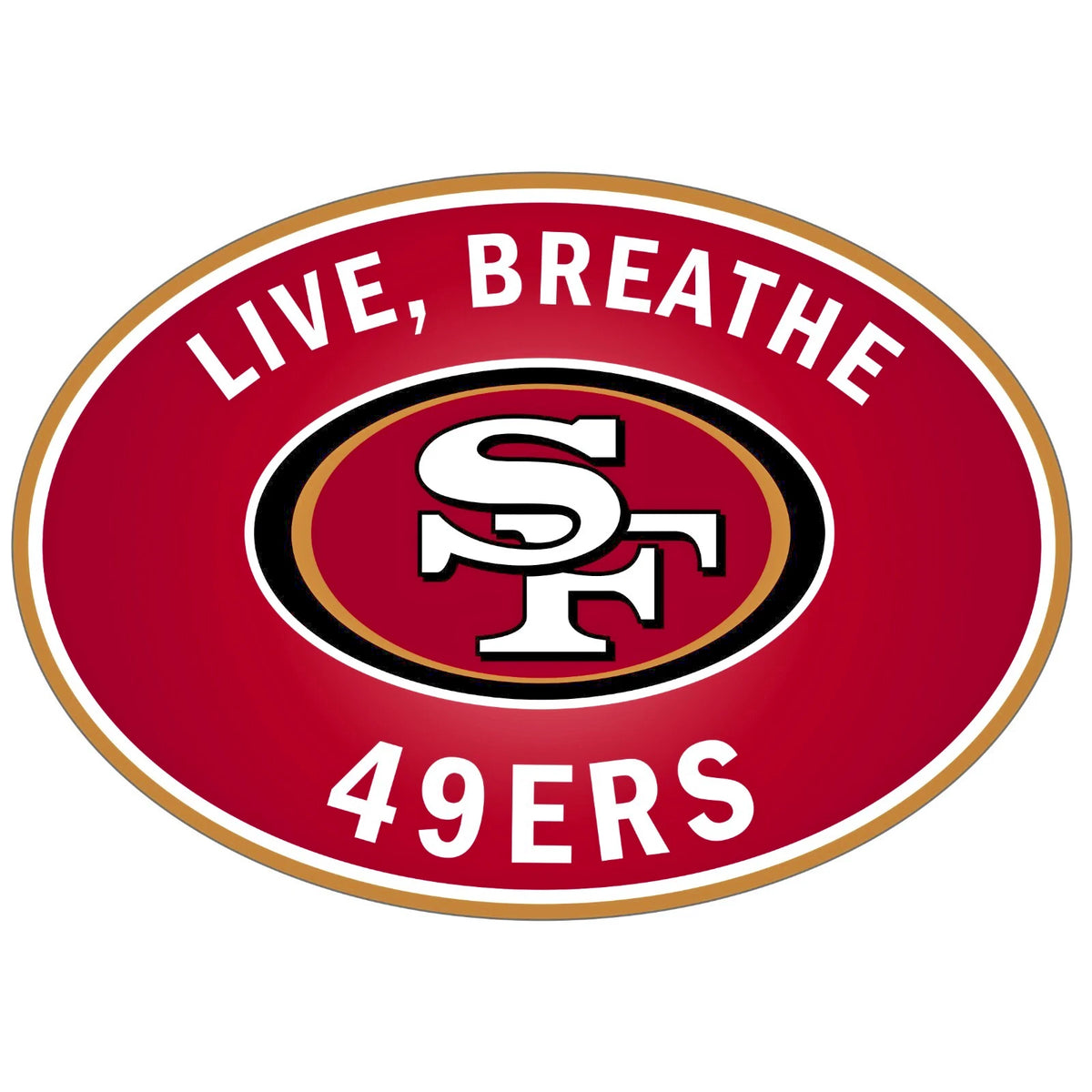 San Francisco 49ers Live-Breath Vinyl Auto or Flat Surface Decal (NFL)