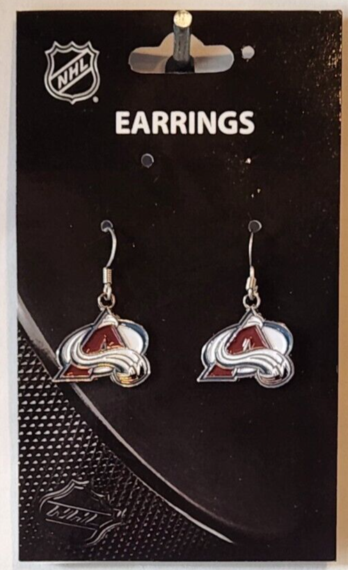 Colorado Avalanche Dangle Earrings (Chrome) NHL Hockey