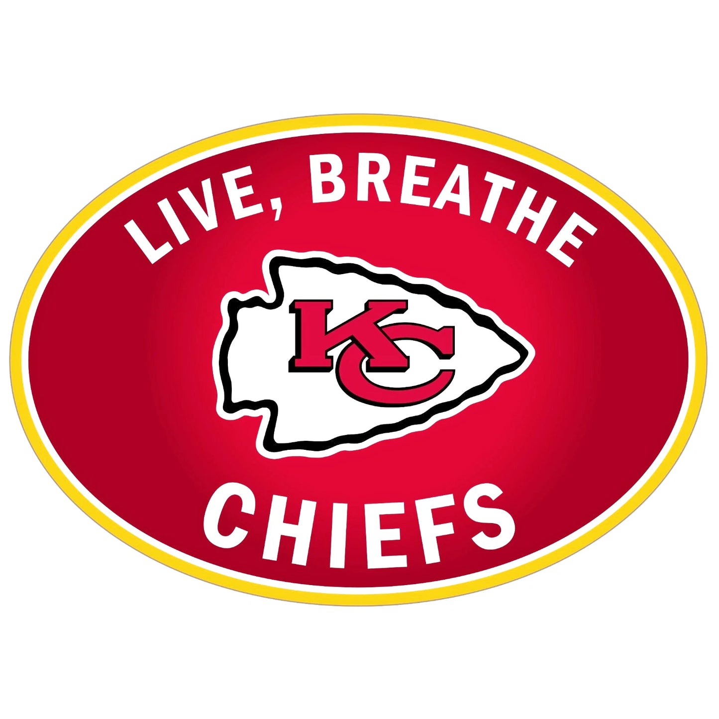 Kansas City Chiefs Live-Breath Vinyl Auto or Flat Surface Decal (NFL)