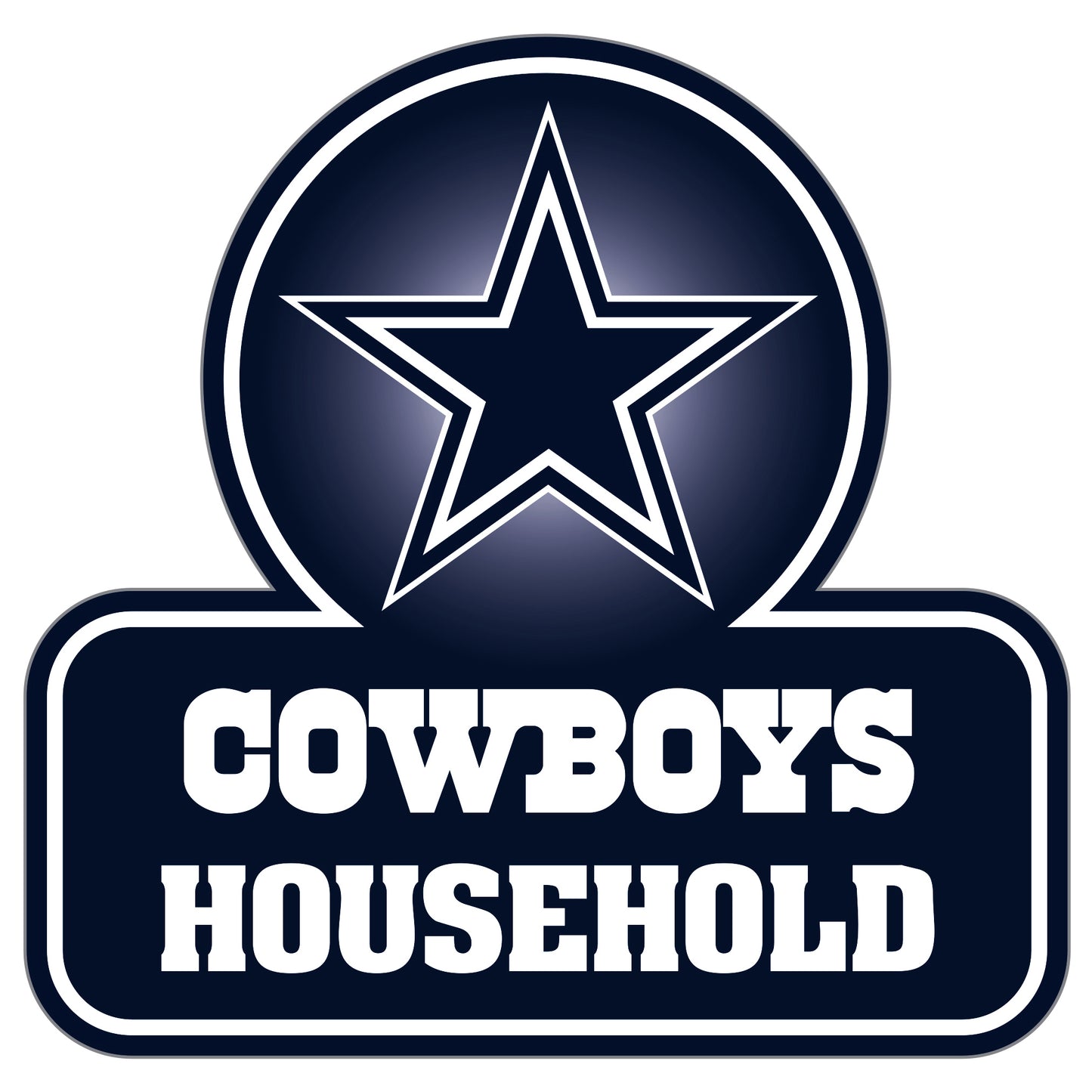 Dallas Cowboys Household Vinyl Auto or Flat Surface Decal NFL