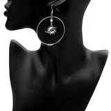 Miami Dolphins 2 inch Hoop Earrings NFL Licensed Football Jewelry