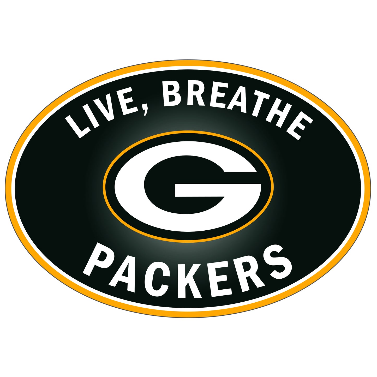 Green Bay Packers Live-Breath Vinyl Auto or Flat Surface Decal (NFL)