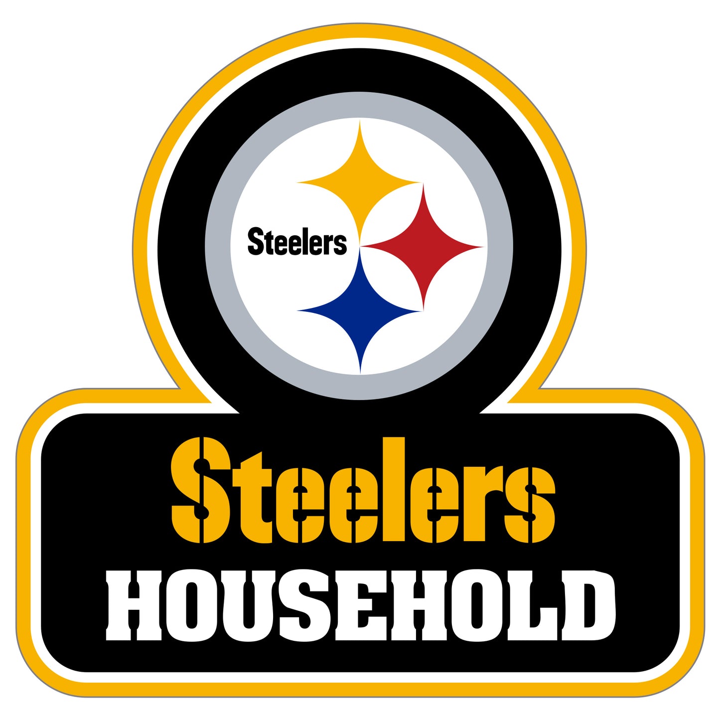 Pittsburgh Steelers  Household Vinyl Auto or Flat Surface Decal NFL