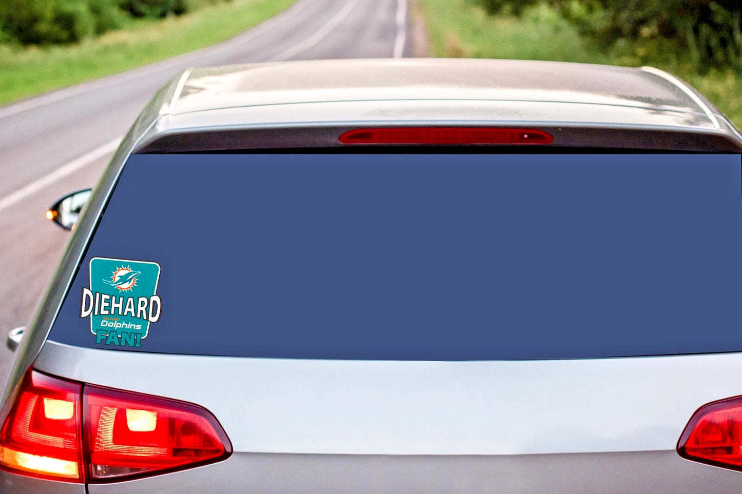 Miami Dolphins Die-Hard Fan Vinyl Auto or Flat Surface Decal NFL