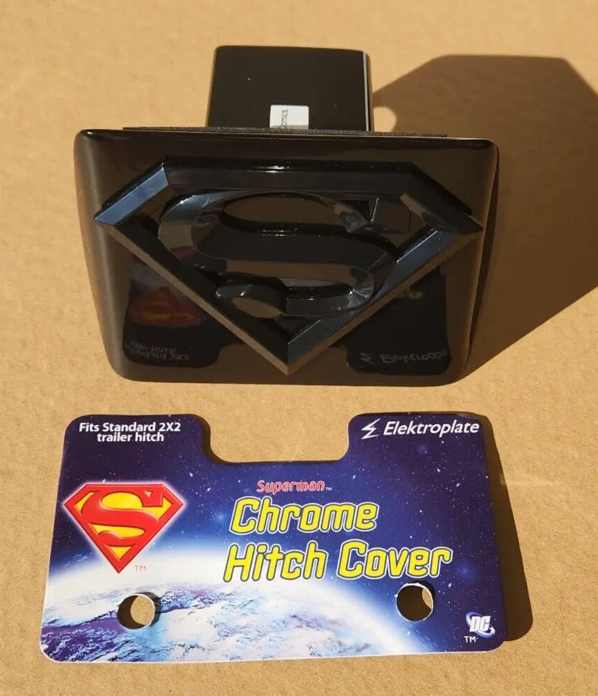 Superman Chrome Metal Black Hitch Cover (3-D Emblem) DC Comics