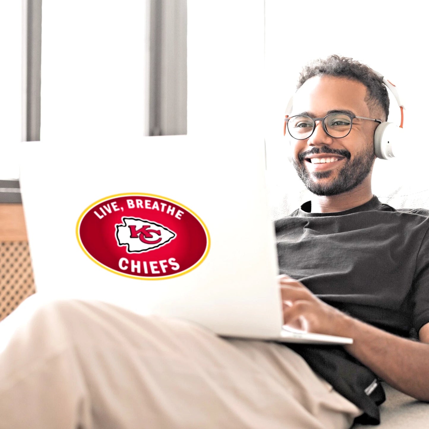 Kansas City Chiefs Live-Breath Vinyl Auto or Flat Surface Decal (NFL)