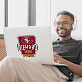 San Francisco 49ers Die-Hard Fan Vinyl Auto or Flat Surface Decal NFL