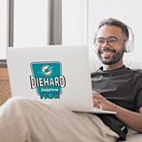Miami Dolphins Die-Hard Fan Vinyl Auto or Flat Surface Decal NFL