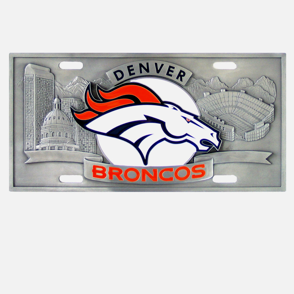 Denver Broncos Collector's License Plate Licensed NFL Football