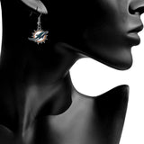 Miami Dolphins Dangle Earrings (Zinc) NFL Football