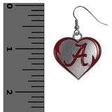 Alabama Crimson Tide Heart Dangle Earrings NCAA