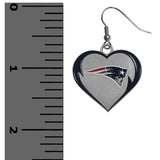 New England Patriots Heart Dangle Earrings NFL Football