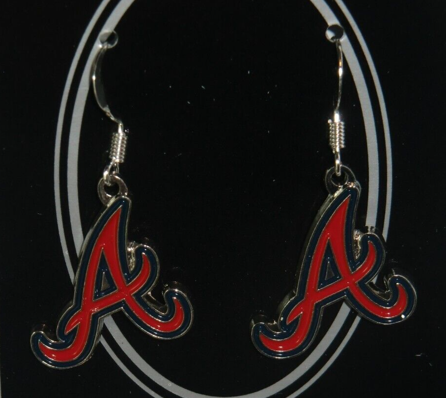 Atlanta Braves Dangle Earrings (Chrome) MLB Baseball