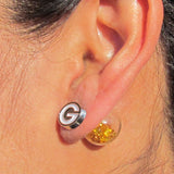 Green Bay Packers Front/Back Earrings (NFL) Football