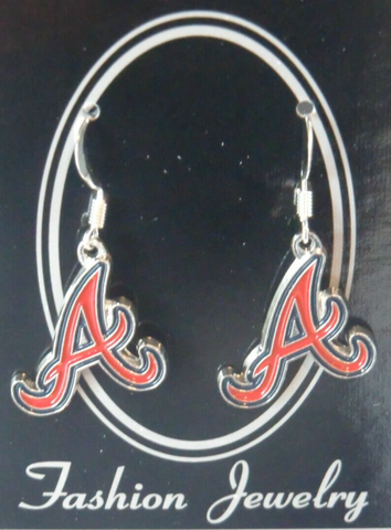 Atlanta Braves Dangle Earrings (Chrome) MLB Baseball