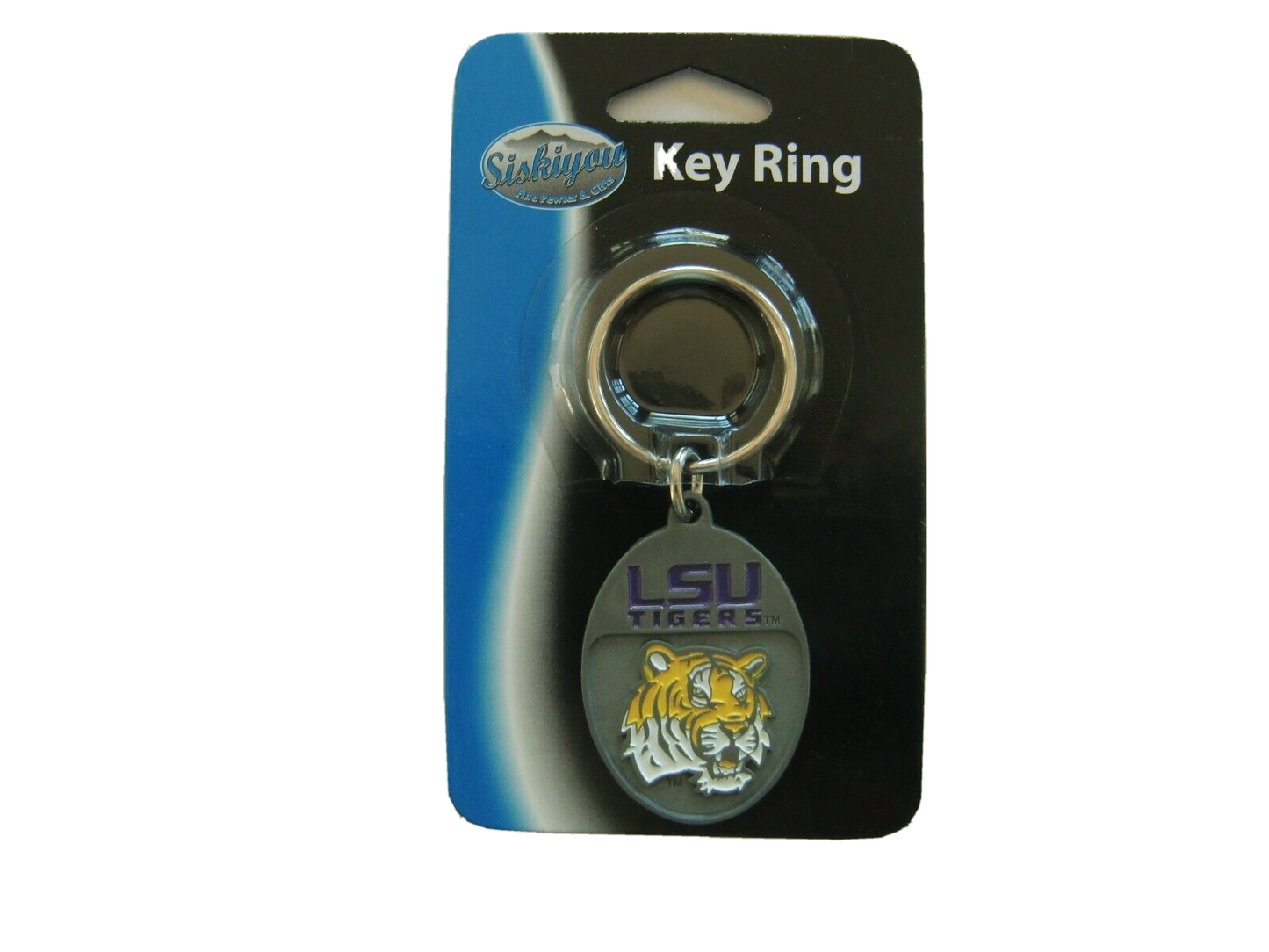 LSU Tigers 3-D Metal Key Chain NCAA Licensed (Oval)