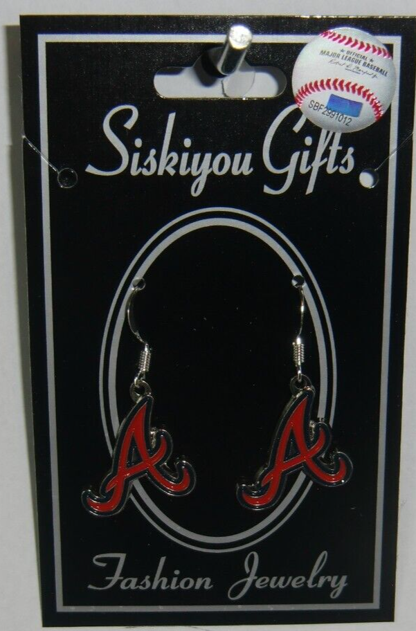 Atlanta Braves Dangle Earrings (Chrome) MLB Baseball