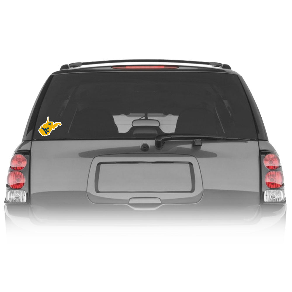 West Virginia Mountaineers Home State Vinyl Auto Decal (NCAA) W. Virginia Shape