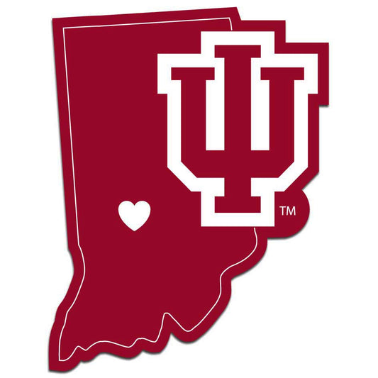 Indiana Hoosiers Home State Vinyl Auto Decal NCAA (Indiana Shape)