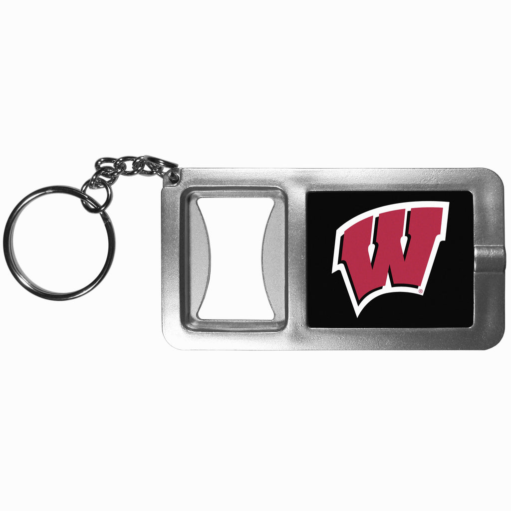 Wisconsin Badgers Flashlight Key Chain with Bottle Opener NCAA