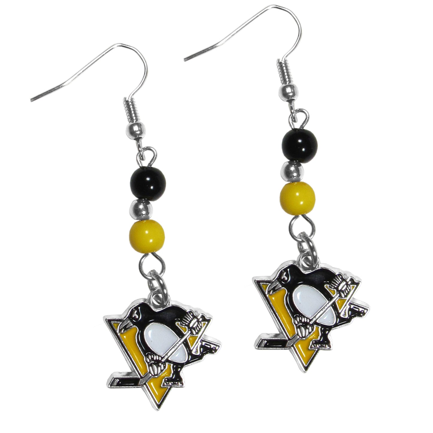Pittsburgh Penguins Dangle Earrings (Fan Bead) NHL