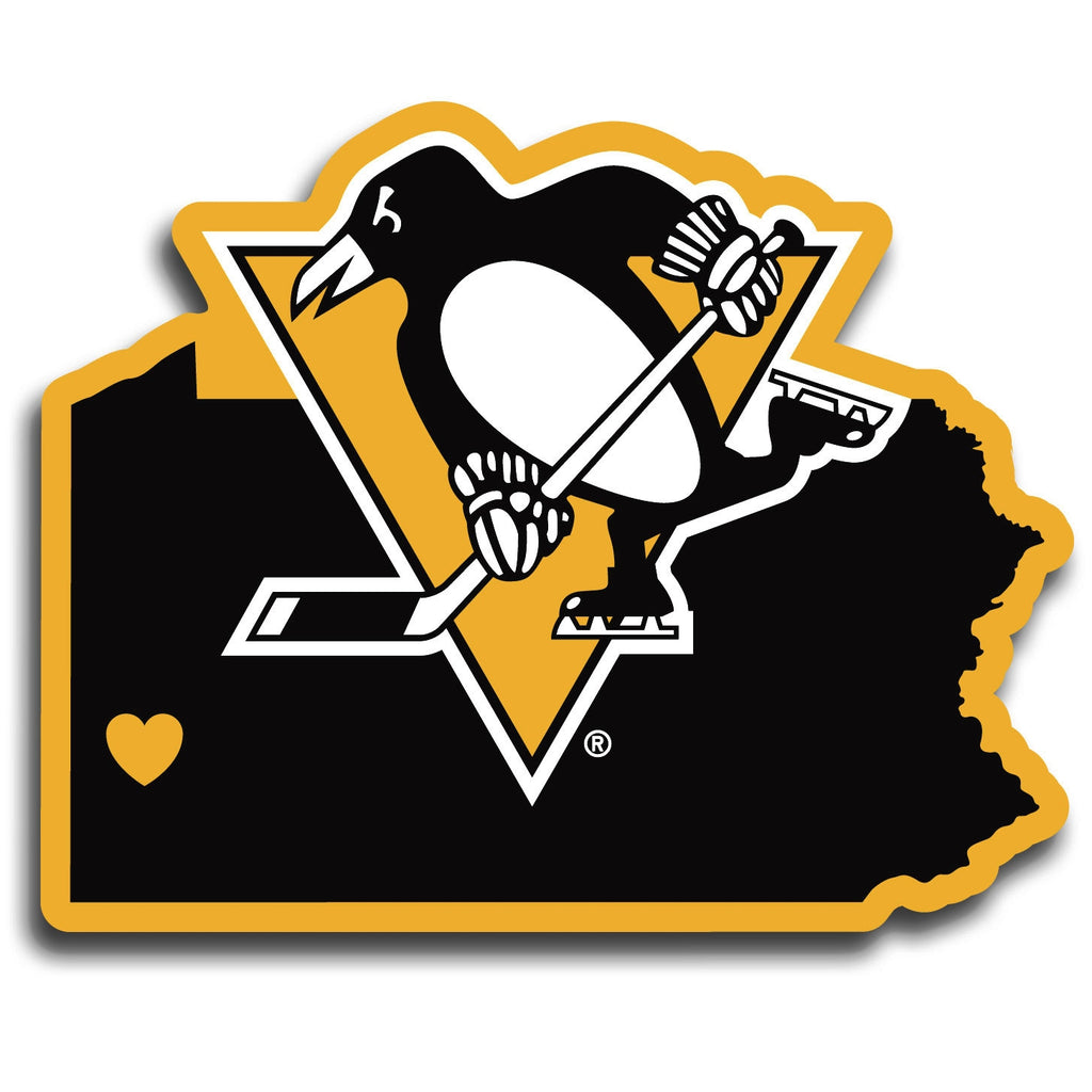 Pittsburgh Penguins Home State Vinyl Auto Decal (NHL) Pennsylvania Shape