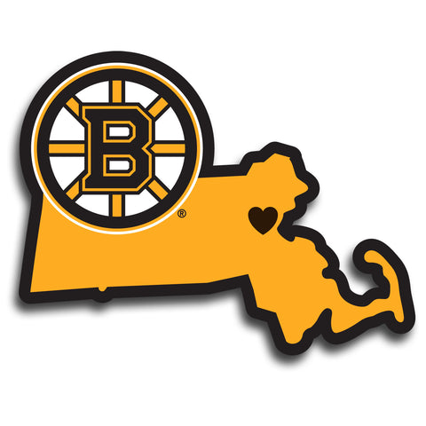 Boston Bruins Home State Vinyl Auto Decal (NHL) Massachusetts Shape