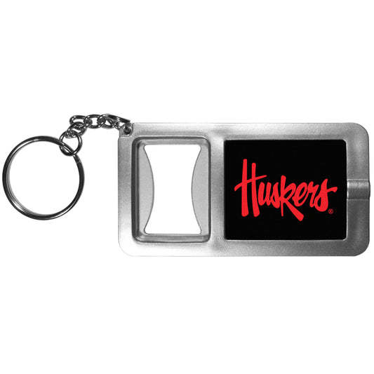 Nebraska Cornhuskers Flashlight Key Chain with Bottle Opener NCAA
