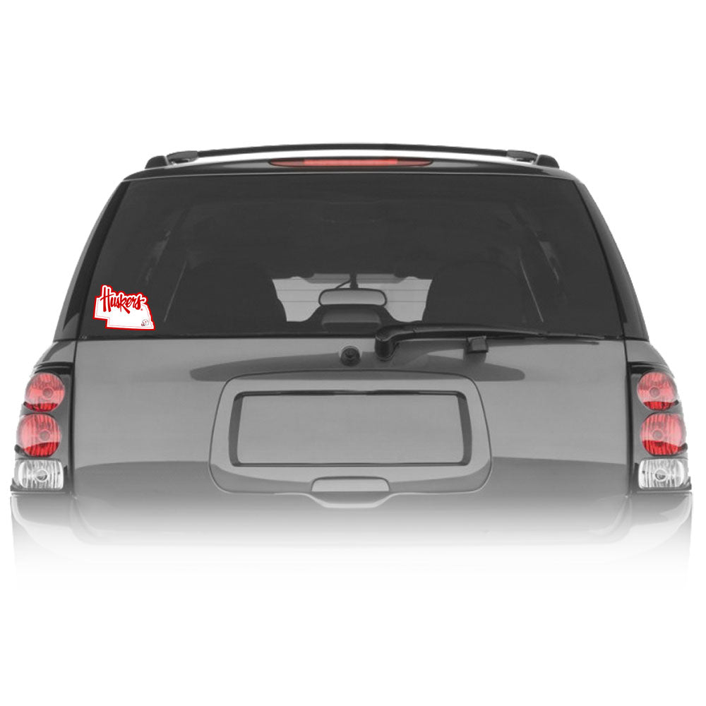 Nebraska Cornhuskers Home State Vinyl Auto Decal NCAA (Nebraska Shape)