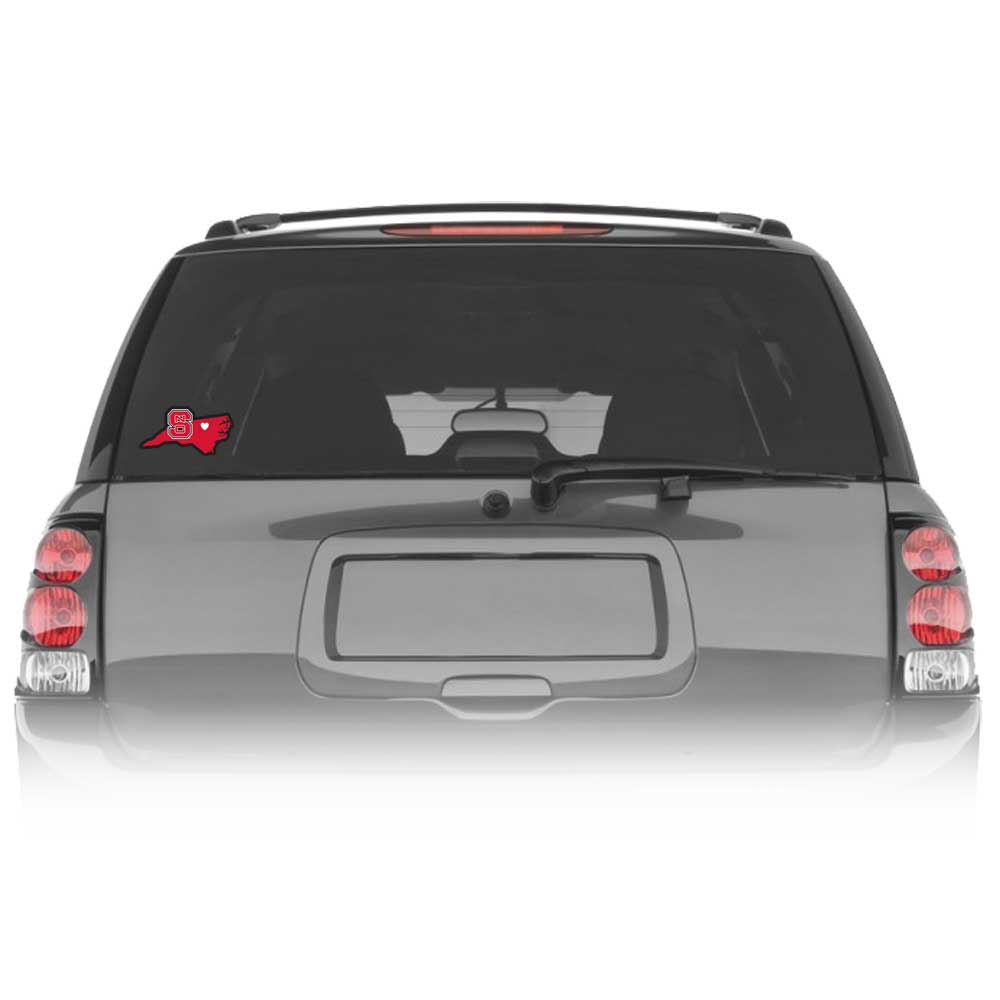 North Carolina State Wolfpack Home State Vinyl Auto Decal NCAA (North Carolina Shape)