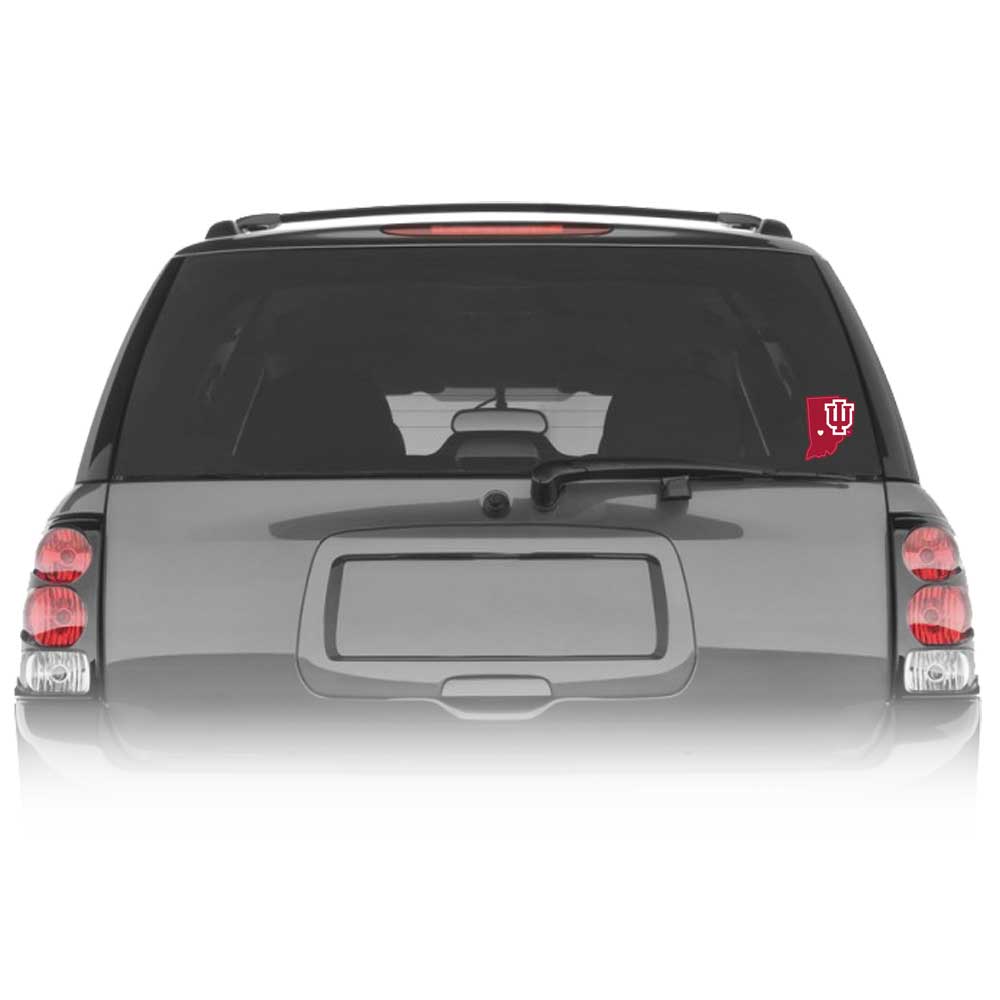 Indiana Hoosiers Home State Vinyl Auto Decal NCAA (Indiana Shape)