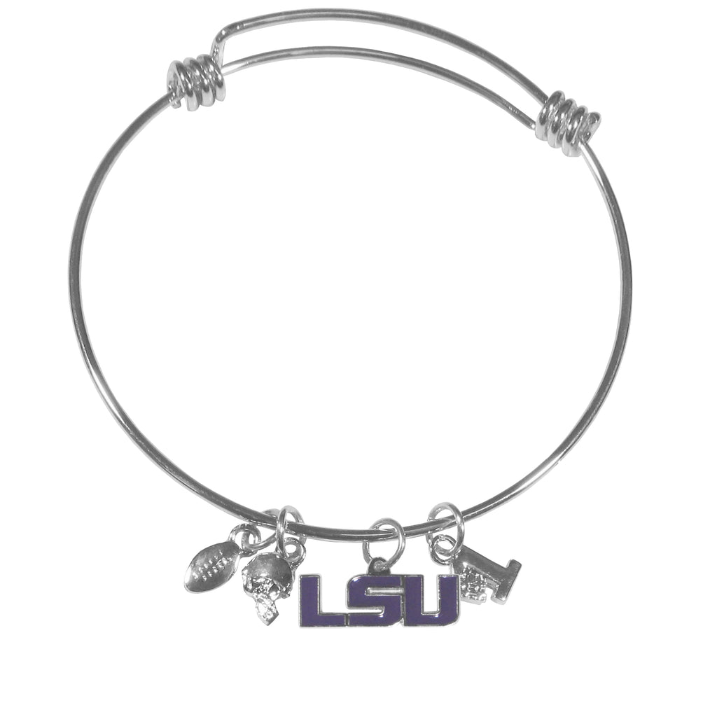 LSU Tigers  Wire Bangle Bracelet with Charms NCAA Jewelry